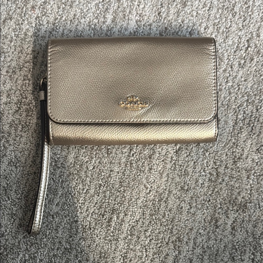 Coach Metallic Wristlet Clutch